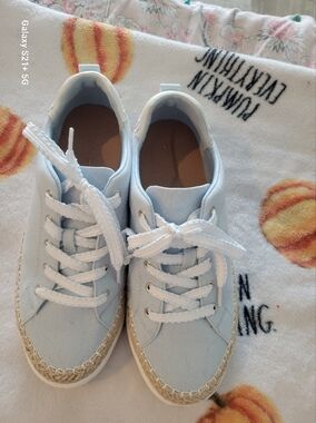 Torrid Cute Light Blue Canvas Lace-Up Sneakers
